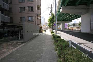 敷地北側の前面道路（県道115号と名古屋高速5号万場線）