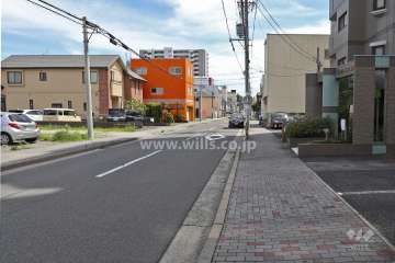 敷地東側の前面道路（北側から）