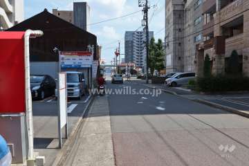 敷地東側の前面道路(北側から)