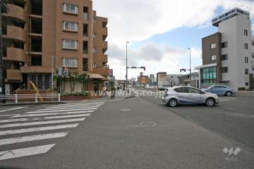 敷地西側の前面道路