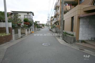 敷地西側の前面道路