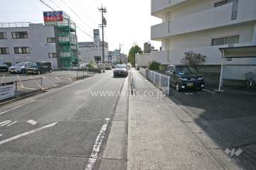 敷地東側の前面道路（北東側から）