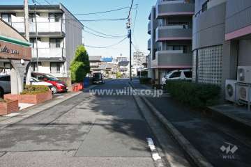 敷地東側の前面道路(南側から)