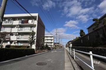 敷地東側の前面道路（南側から）