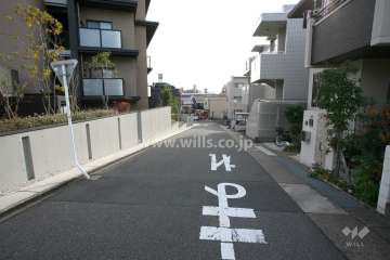 敷地西側の前面道路