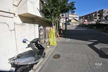 敷地南側の前面道路(西側から)