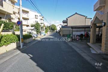 敷地南側の前面道路(西側から)