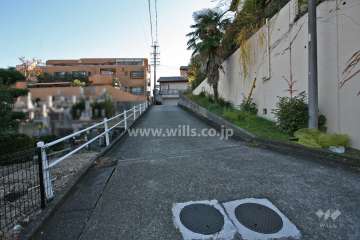 敷地北側の前面道路(北側から)