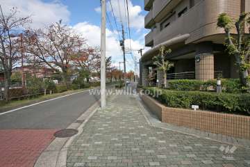 敷地西側の前面道路