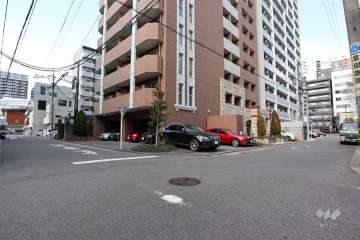 敷地東側と南側の前面道路（南東側から）