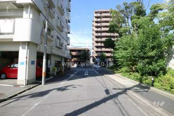 敷地東側の前面道路（南側から）
