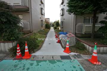 敷地西側の通路