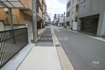 敷地南側の前面道路（西側から）