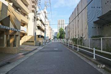 敷地南側の前面道路(西側から)