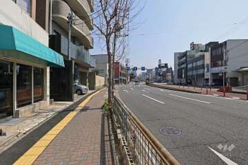 敷地南側の前面道路（西側から）