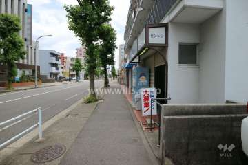 敷地東側の前面道路（北側から）