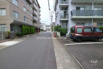 敷地西側の前面道路（南側から）