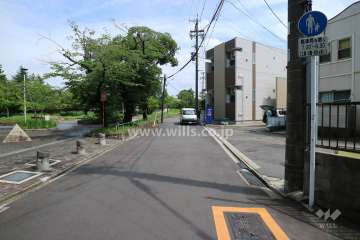 敷地北側の前面道路（西側から）