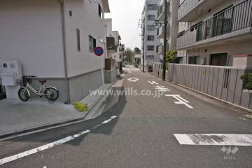 敷地東側の前面道路(北側から)