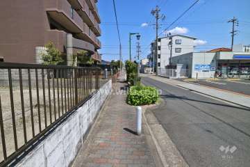 敷地南側の前面道路(西側から)