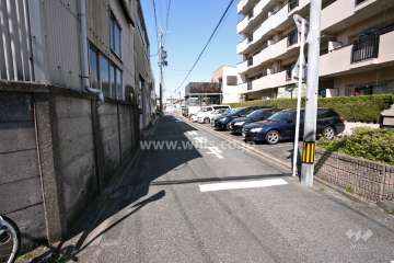 敷地南側の前面道路（東側から）