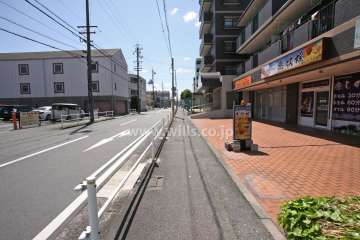 敷地東側の前面道路（北側から）
