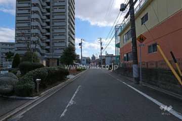 敷地西側の前面道路