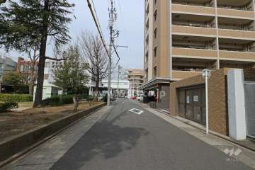 敷地西側の前面道路