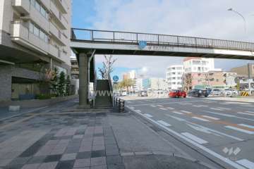 敷地北東側の前面道路（南東側から）