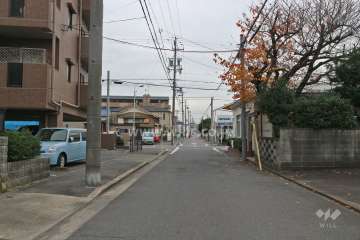敷地西側の前面道路（南側から）