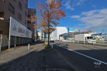 敷地東側の前面道路（南側から）