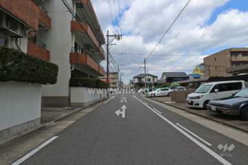 敷地東側の前面道路（南側から）