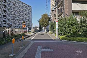 敷地西側の前面道路