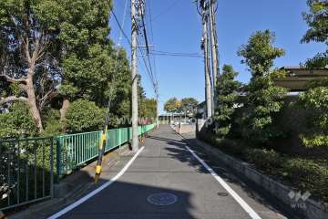 敷地北西側の前面道路（南西側から)