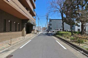 敷地南側の前面道路（西側から）