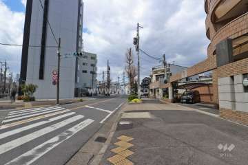 敷地南西側の前面道路（南東側から）