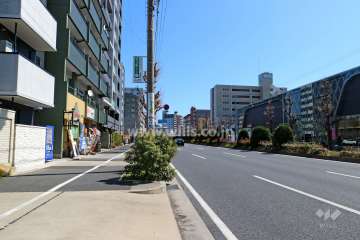 敷地南側の前面道路（西側から)