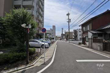 敷地西側の前面道路（北側から）