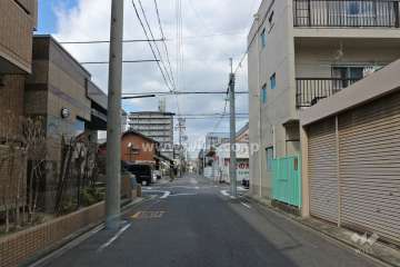 敷地東側の前面道路（南側から）