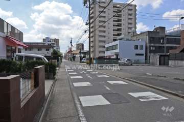 敷地東側の前面道路(北側から)