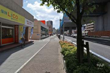 敷地西側の前面道路(北側から)