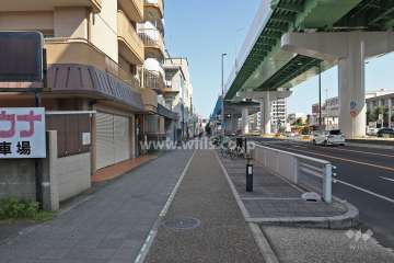 敷地東側の前面道路(南側から)