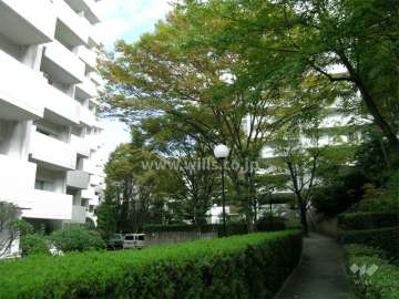 敷地内はたいへん緑豊か。各所に公園やベンチが設置されています。
