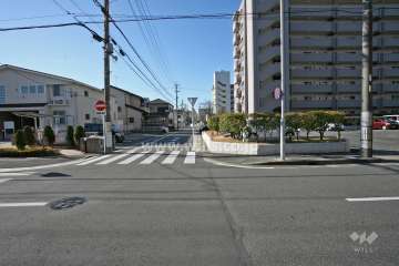 敷地南東側の前面道路(北東側から)
