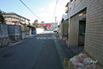 敷地北側の前面道路（西側から）