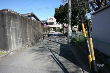 敷地北側の前面道路（南側から）