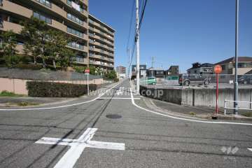敷地南東側の前面道路(南西側から)