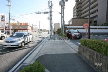 敷地北側の前面道路（西側から）