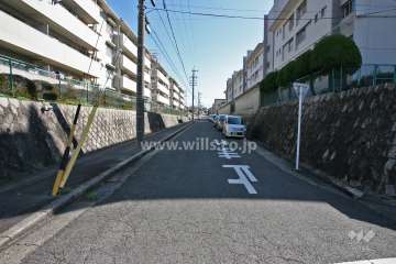 敷地北側の前面道路(西側から)