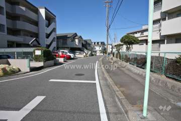 敷地北側の前面道路(東側から)